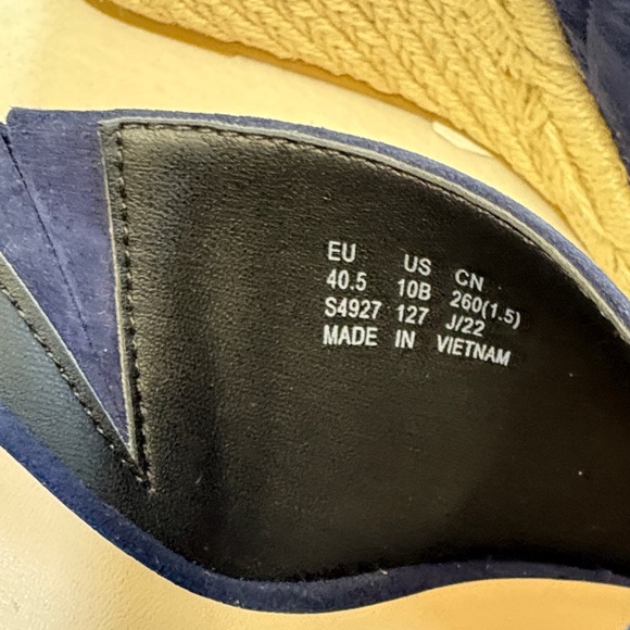 Stuart Weitzman Dark Blue Wedge Mules - Picture 3 of 9